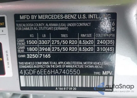 2017 Mercedes-Benz Gls 450 4Matic из США, поврежденный, VIN 4JGDF6EE6HA740550